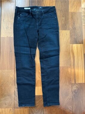 Ag Adriano Goldschmied the Stevie Ankle Petite Dark Navy Skinny Jeans